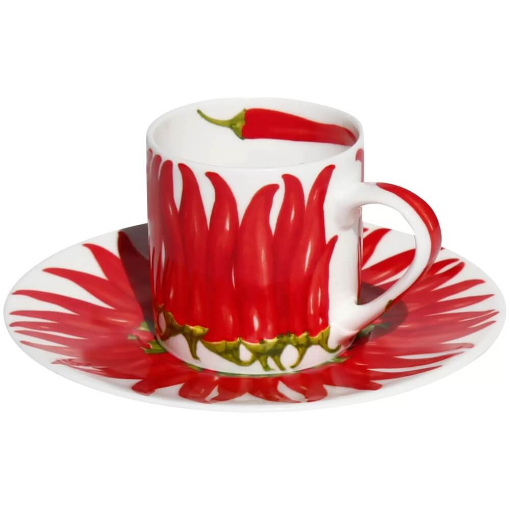 Изображение товара Чашка Taitu Pepper Red 12-11-91 кофейная пара из костяного фарфора 2 шт 100 мл