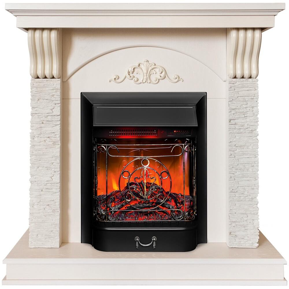 Изображение товара Электрокамин RealFlame Corfino STD/18 WT Majestic LUX BL напольный 1500 Вт