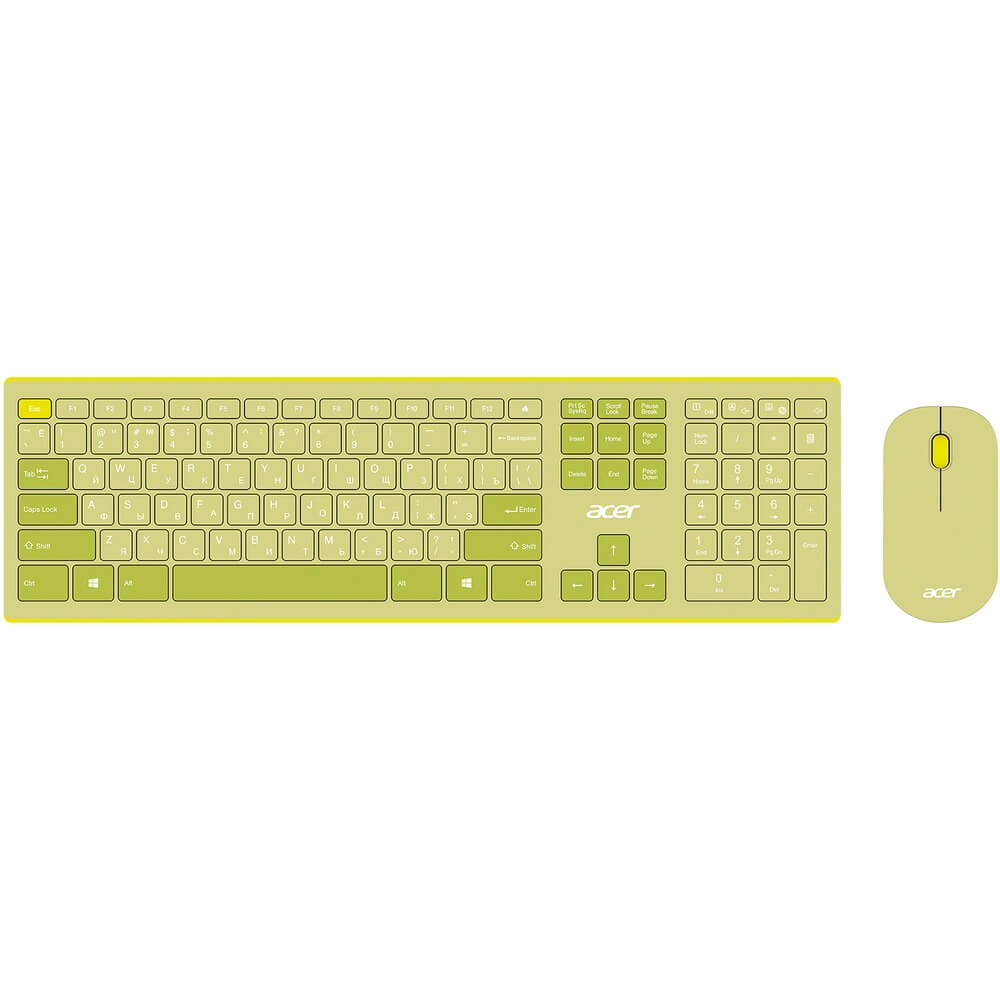 Изображение товара Комплект клавиатуры и мыши Acer OCC205 зелёно-жёлтый