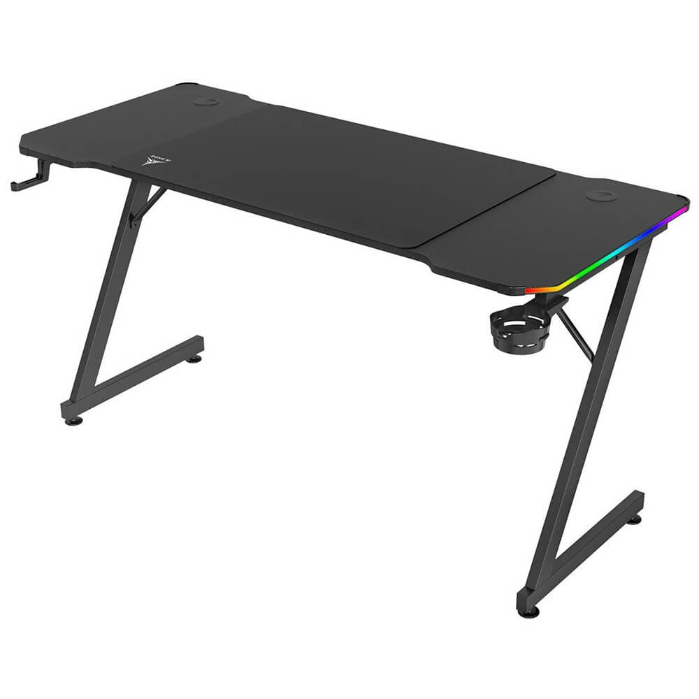 Изображение товара Игровой компьютерный стол ZONE 51 Trine 140 RGB Black с подсветкой и кабель-каналом