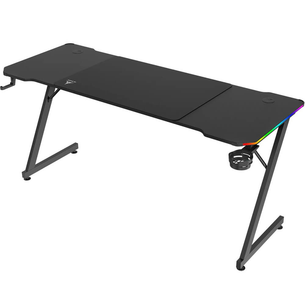 Изображение товара Компьютерный стол ZONE 51 Trine 160 RGB Black игровой стол с подсветкой и аксессуарами