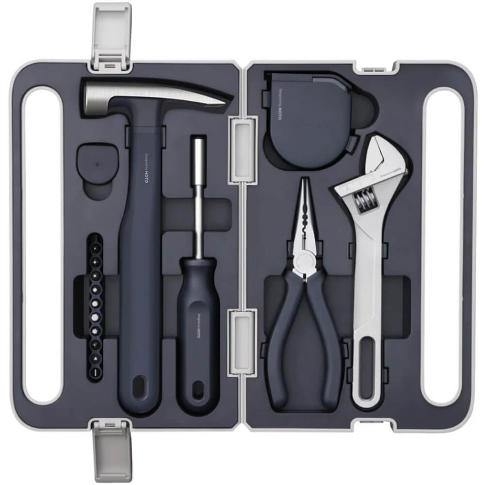 Изображение товара Набор инструментов HOTO Manual Tool Set серый с 5 инструментами и кейсом