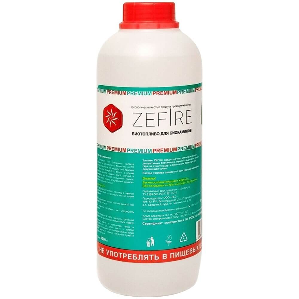Изображение товара Биотопливо ZeFire Premium биоэтанол 1 литр для экологичного отопления