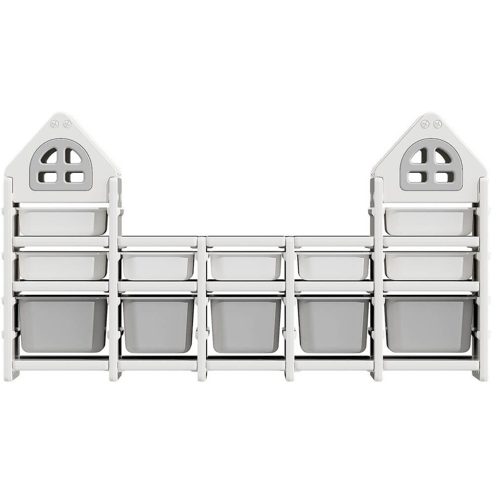Изображение товара Стеллаж для игрушек UNIX Kids Grey PTSTW12GRY с 12 ящиками и 3 полками