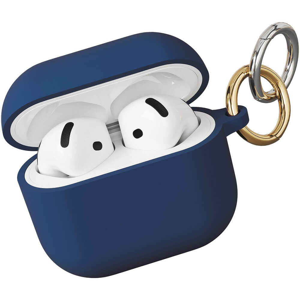Изображение товара Чехол для AirPods 4 VLP Charm Case тёмно-синий силикон защита и карабин