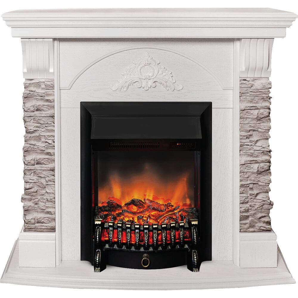 Изображение товара Электрокамин RealFlame Athena GR STD/EUG/25'5 WT + Fobos BL напольный стильный