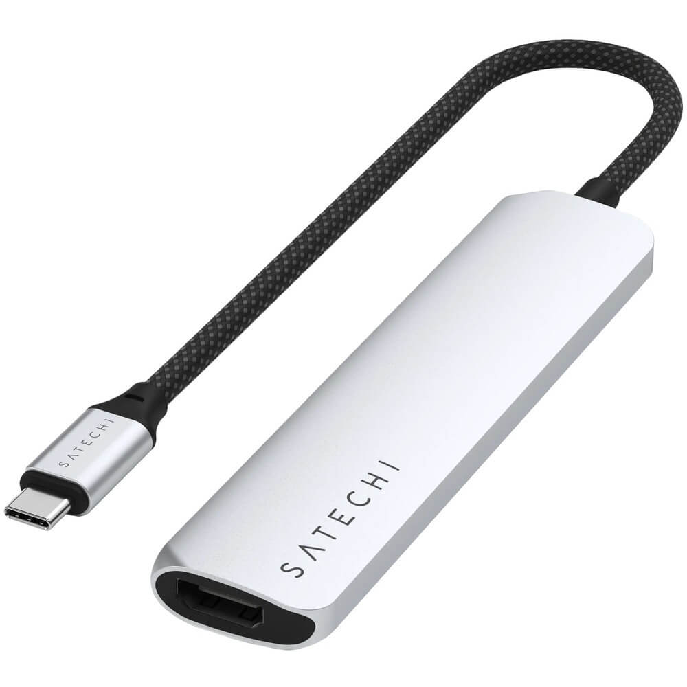 Изображение товара Адаптер для ноутбука Satechi 6-in-1 USB-C Slim Multiport Adapter 4K серебристый (ST-P6SS)