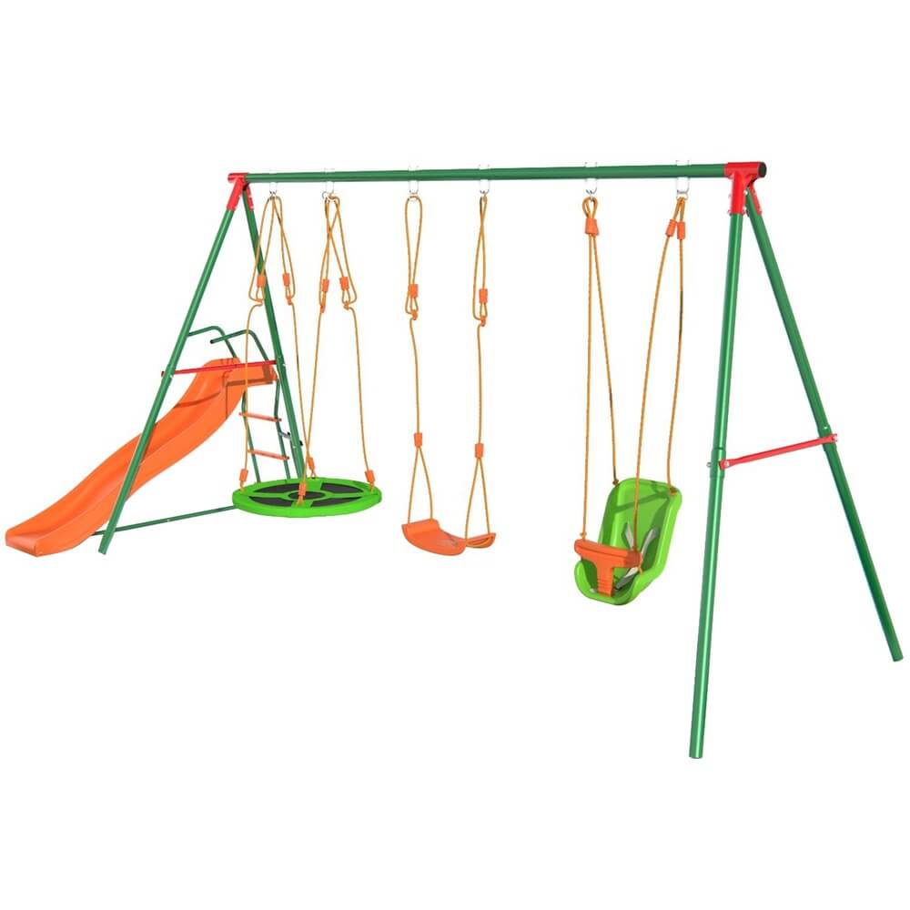 Изображение товара Детский игровой комплекс DFC SBN-03 разборный с горкой качелями и бортиками