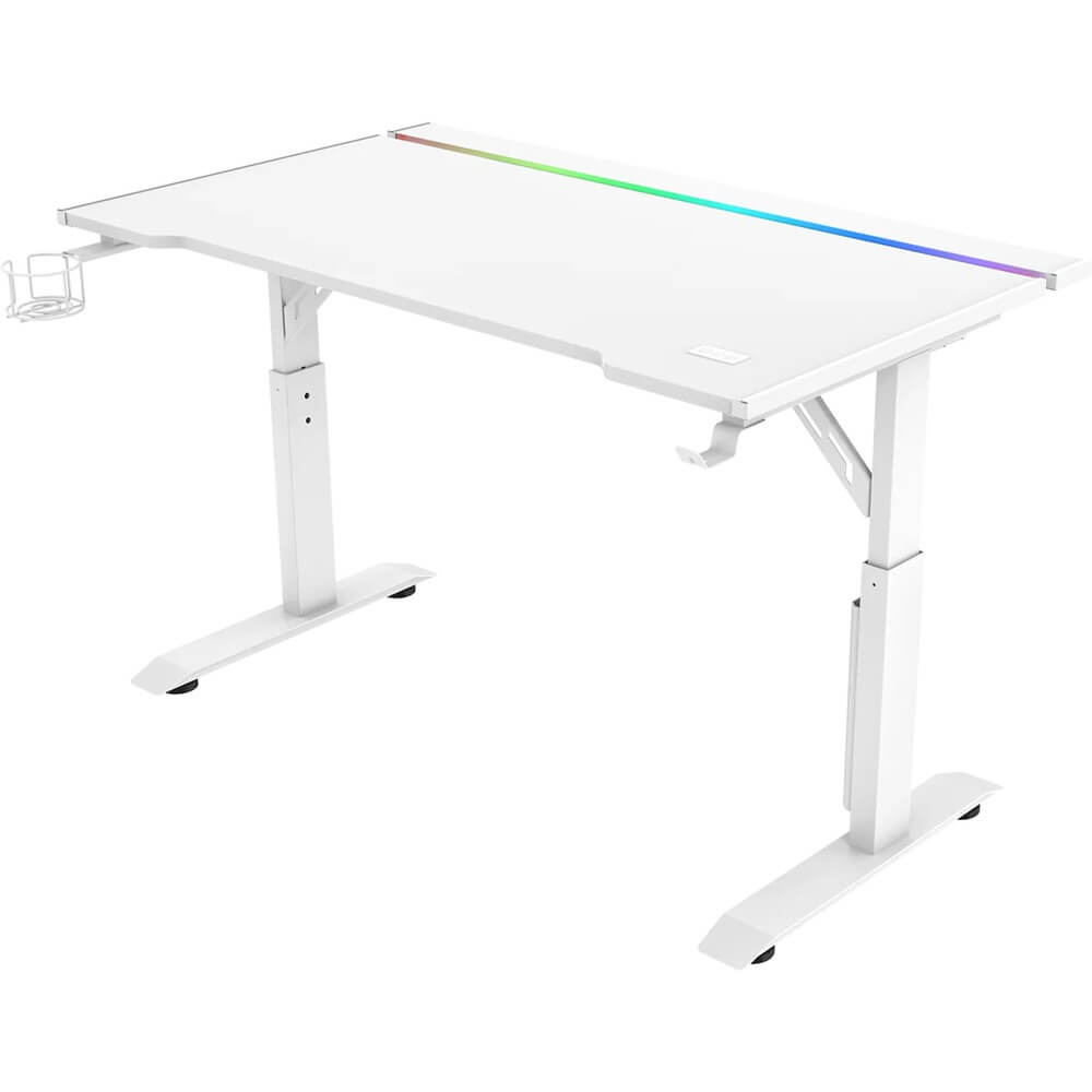 Изображение товара Компьютерный игровой стол ZONE 51 Runway 120 White с RGB подсветкой и регулятором высоты