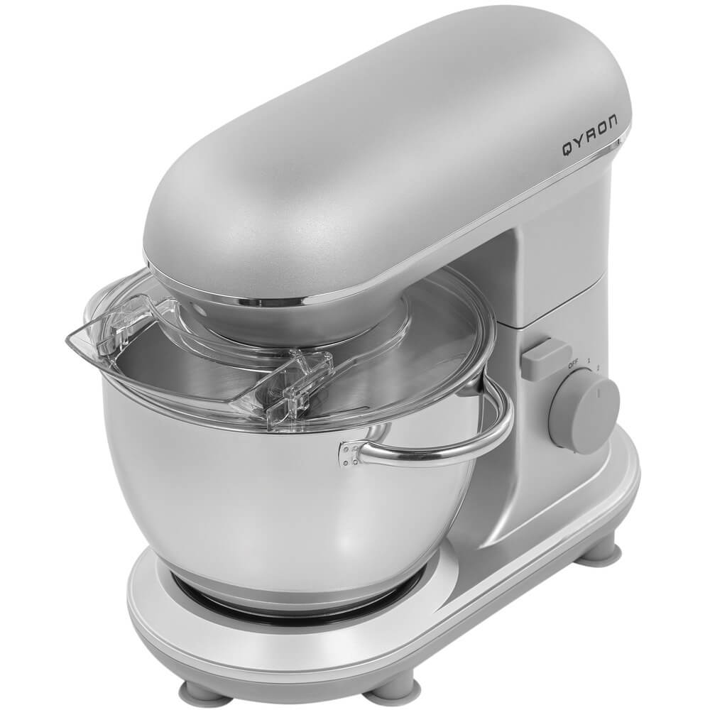 Изображение товара Миксер QYRON MS601 стационарный мощный 1000 Вт в стильном серебристом корпусе