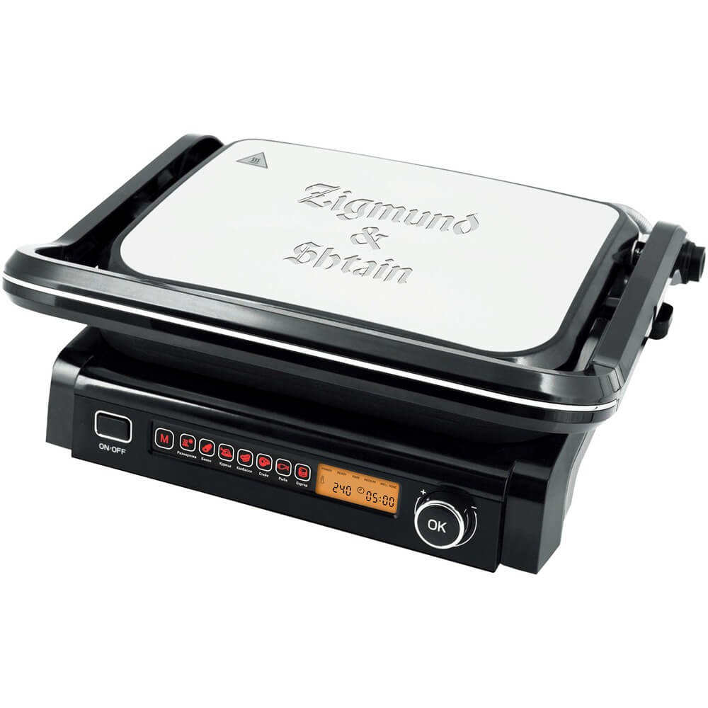 Изображение товара Электрогриль Zigmund Shtain ZEG-938 2000 Вт сенсорный LCD с антипригарным покрытием