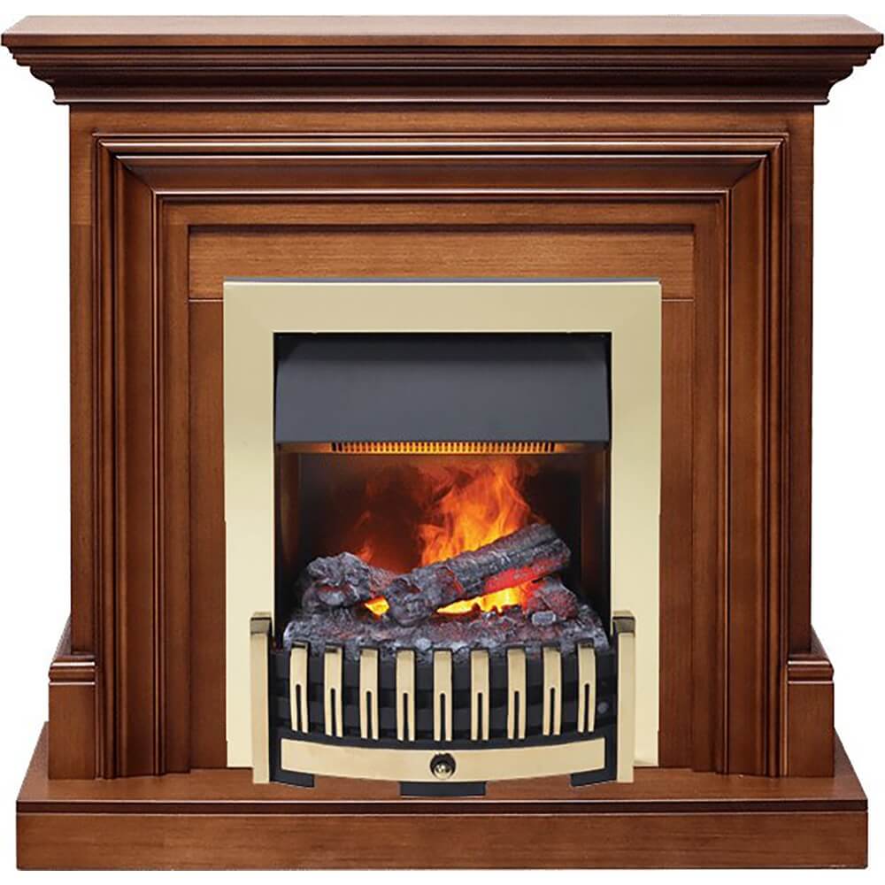 Изображение товара Электрокамин Dimplex Bradford Орех с каминным комплектом Danville Brass FB2