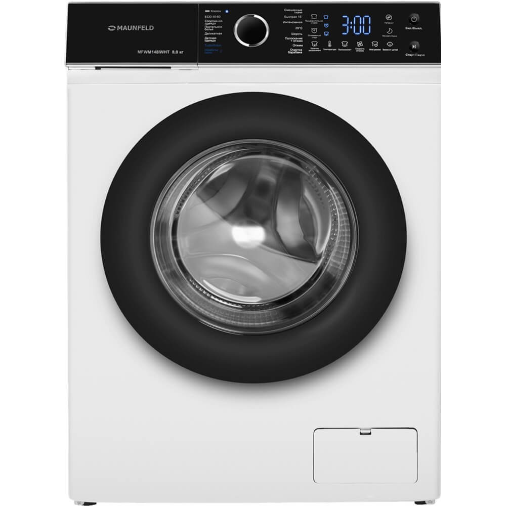 Изображение товара Стиральная машина Maunfeld MFWM148IWHT 8 кг инвертор пар дисплей