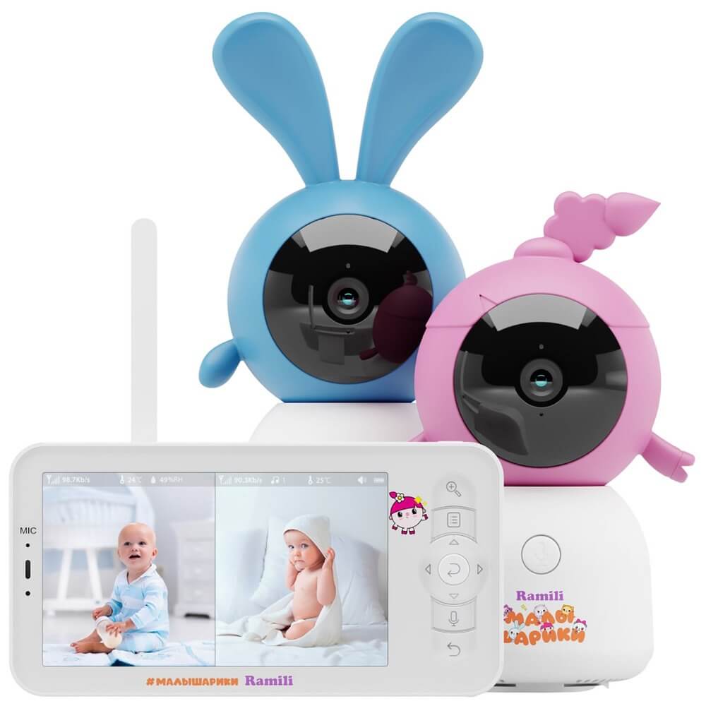 Изображение товара Видеоняня Ramili Baby RV100X2NUSHAKROSH с двумя камерами и функцией ночного видения
