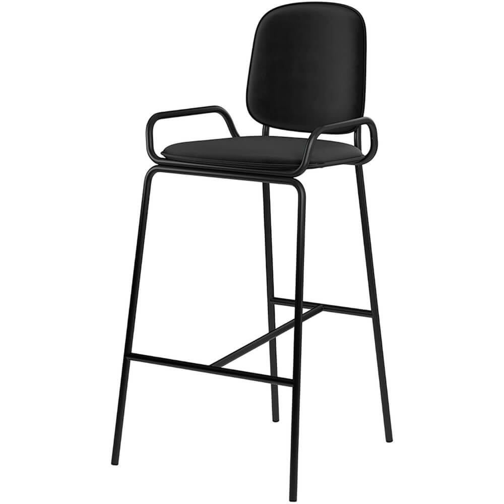 Изображение товара Стул Bergenson Bjorn Ror 2 Frame RORBCH2FRBKVLRBK стильный барный со сталью и велюром