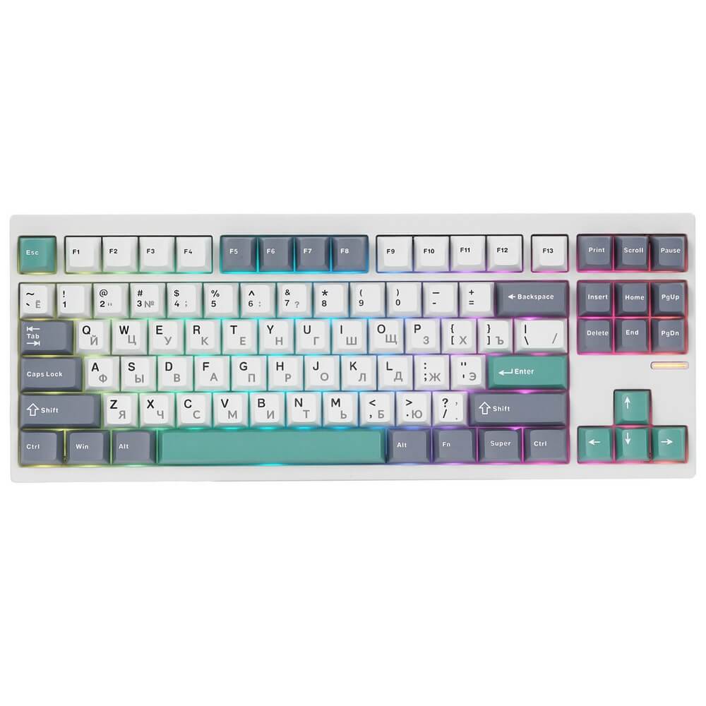 Изображение товара Игровая механическая клавиатура MCHOSE GX87 Lite с RGB подсветкой белый