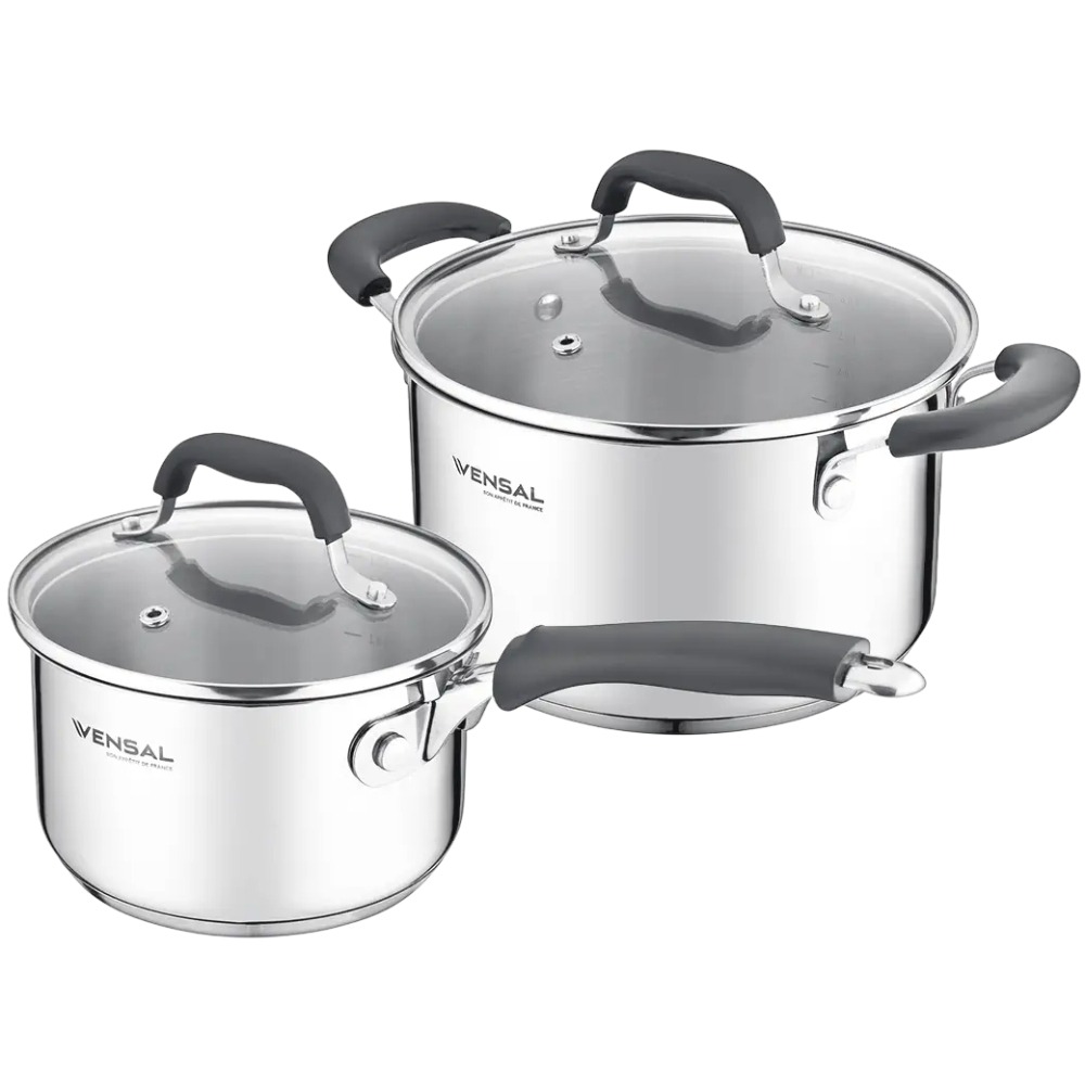 Изображение товара Набор посуды Vensal Coquet VS1509 из 2 предметов нержавеющая сталь серебристый