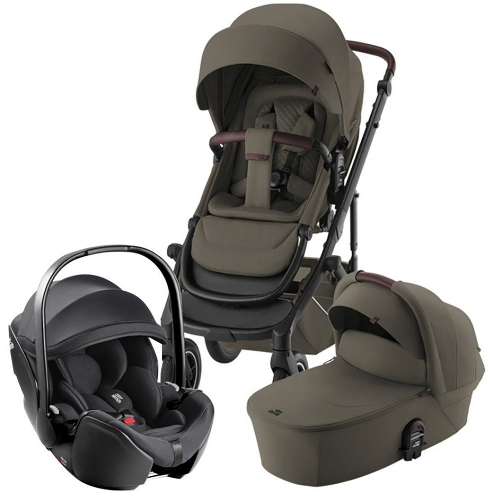 Изображение товара Набор детская коляска Britax Roemer Smile 5Z Lux Urban Olive и автокресло Baby-Safe Pro Classic Dee