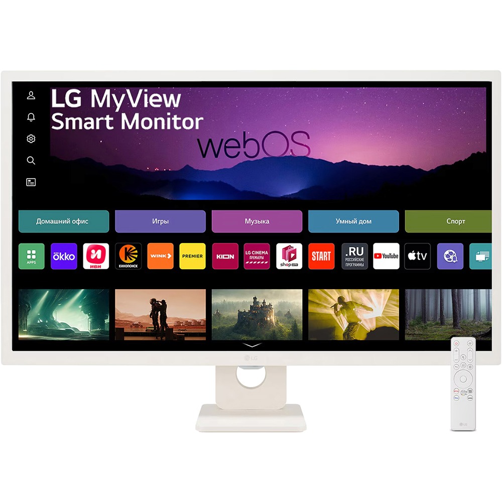 Изображение товара Монитор LG MyView 32SR50F-W с диагональю 31.5 дюйма и разрешением 1920x1080