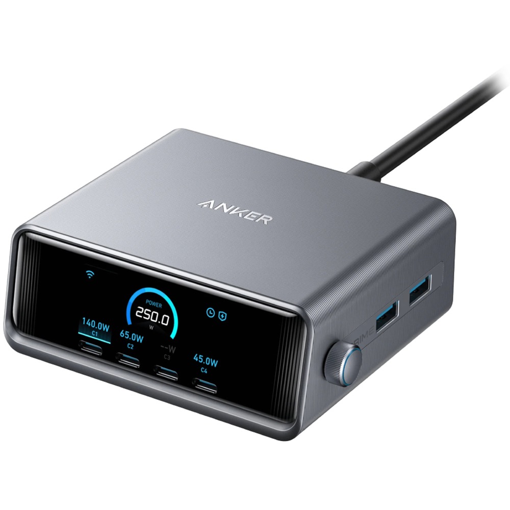 分配器・切替器 Anker Prime Charger (250W, 6 Ports, GaN) Купить Зарядное устройство Anker Prime Charger 250W 6 Ports