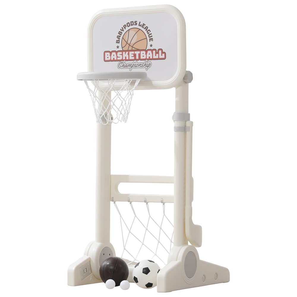 Изображение товара Баскетбольная стойка UNIX Kids Champion White для малышей от 12 месяцев