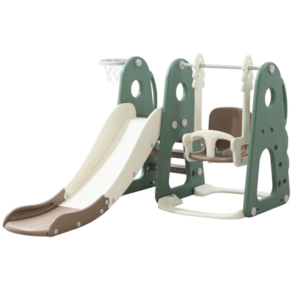 Изображение товара Горка с качелями UNIX Kids Dino Green для детей от 6 месяцев