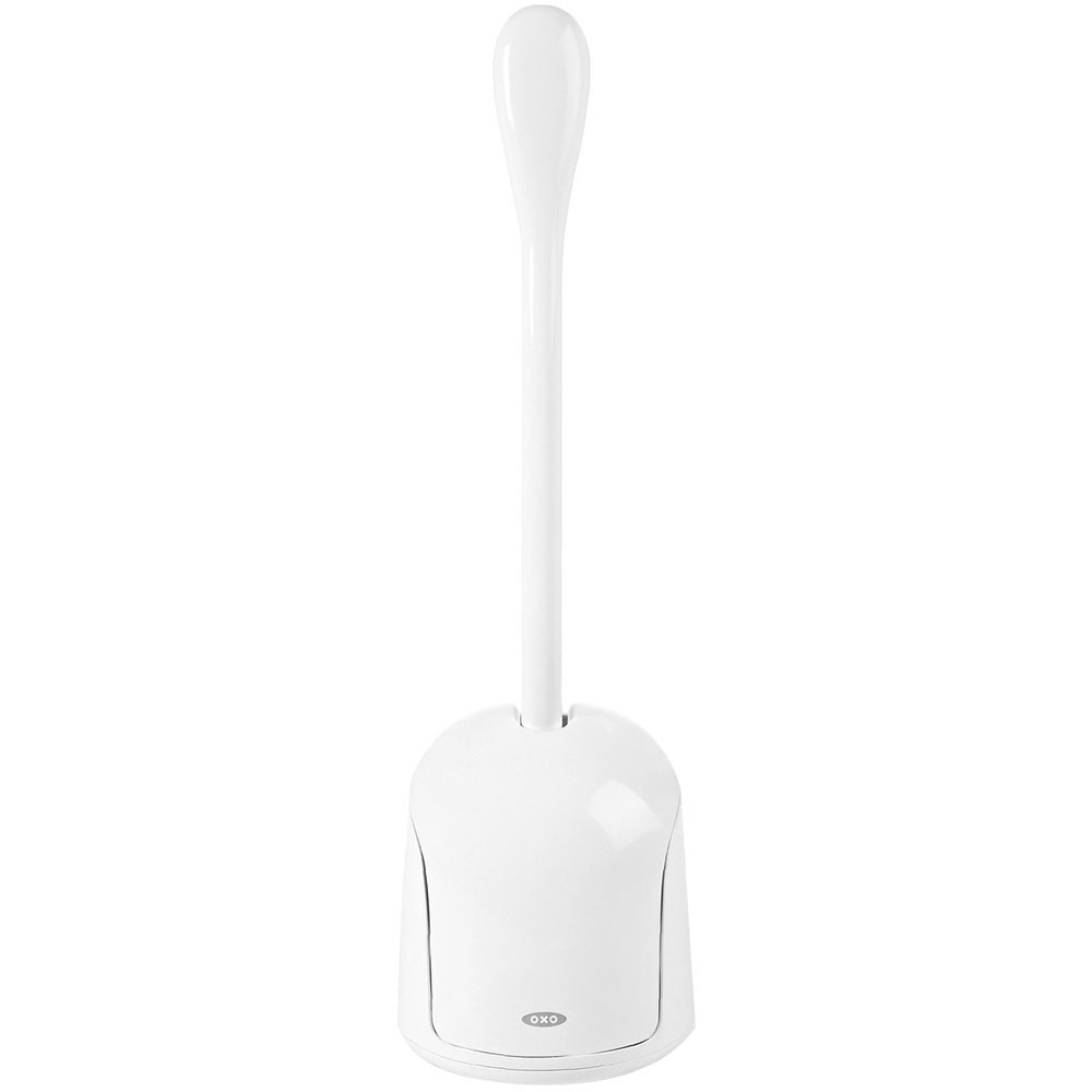 Изображение товара Ершик для унитаза OXO Compact 1281600 напольный белый, пластик нержавейка