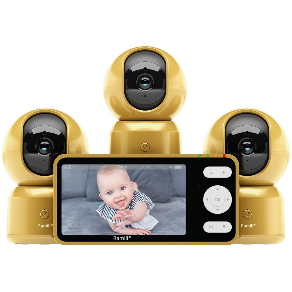 Изображение товара Видеоняня Ramili Baby RV1500X3GOLD с 3 камерами и радиусом 300 м