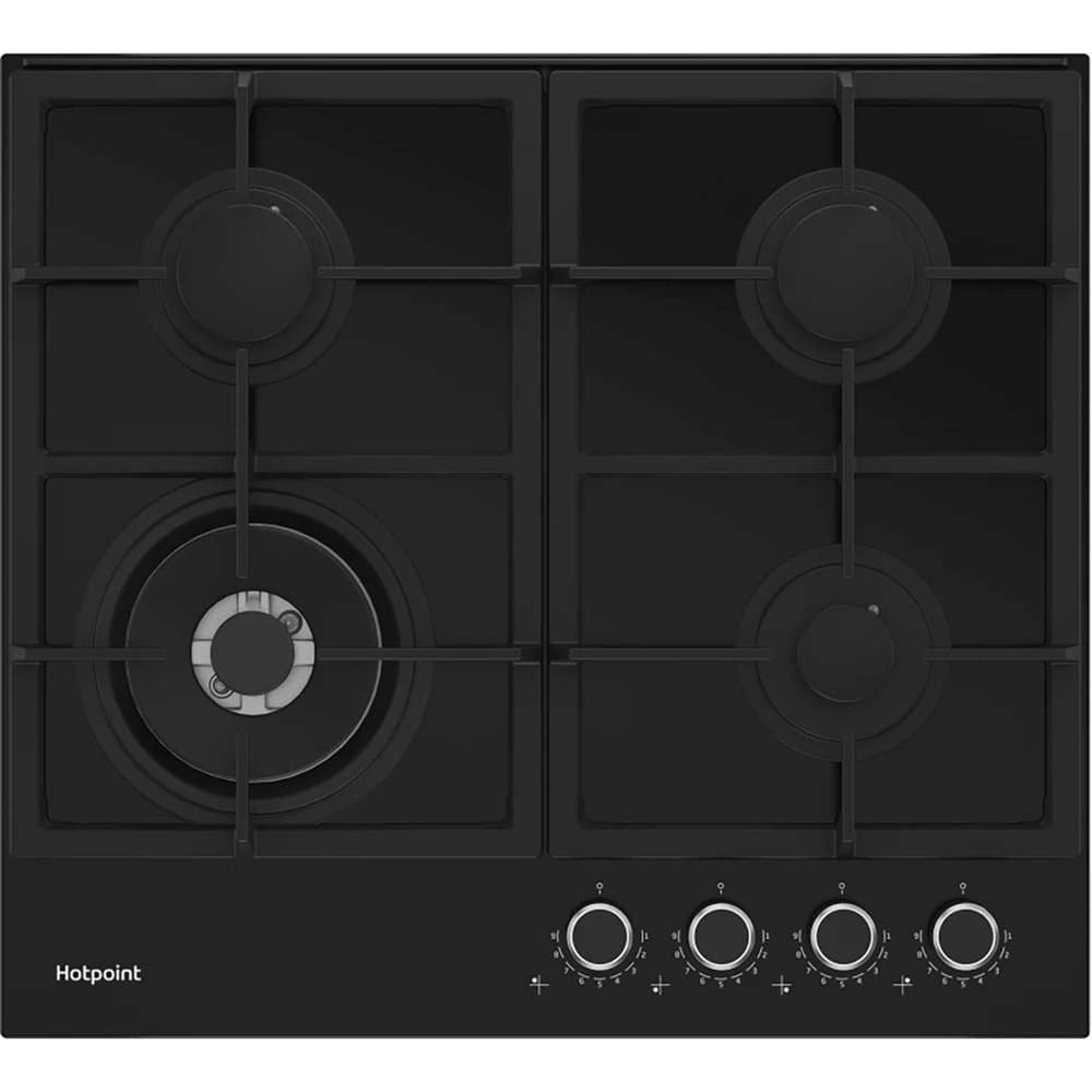 Изображение товара Варочная поверхность Hotpoint HGS 62F/BK газовая, стекло, чёрная