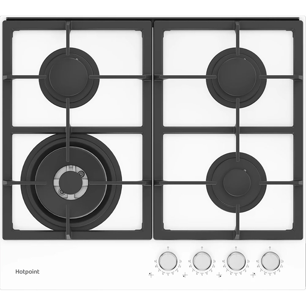 Изображение товара Газовая варочная поверхность Hotpoint HGS 62F/WH белый стильный дизайн