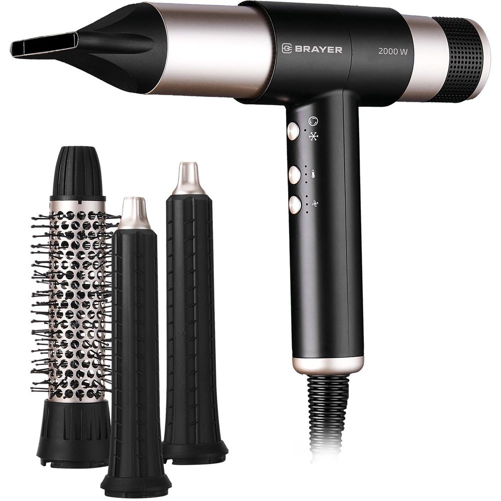 Изображение товара Мультистайлер Brayer BR3308 — завивка и выпрямление волос с 4 насадками