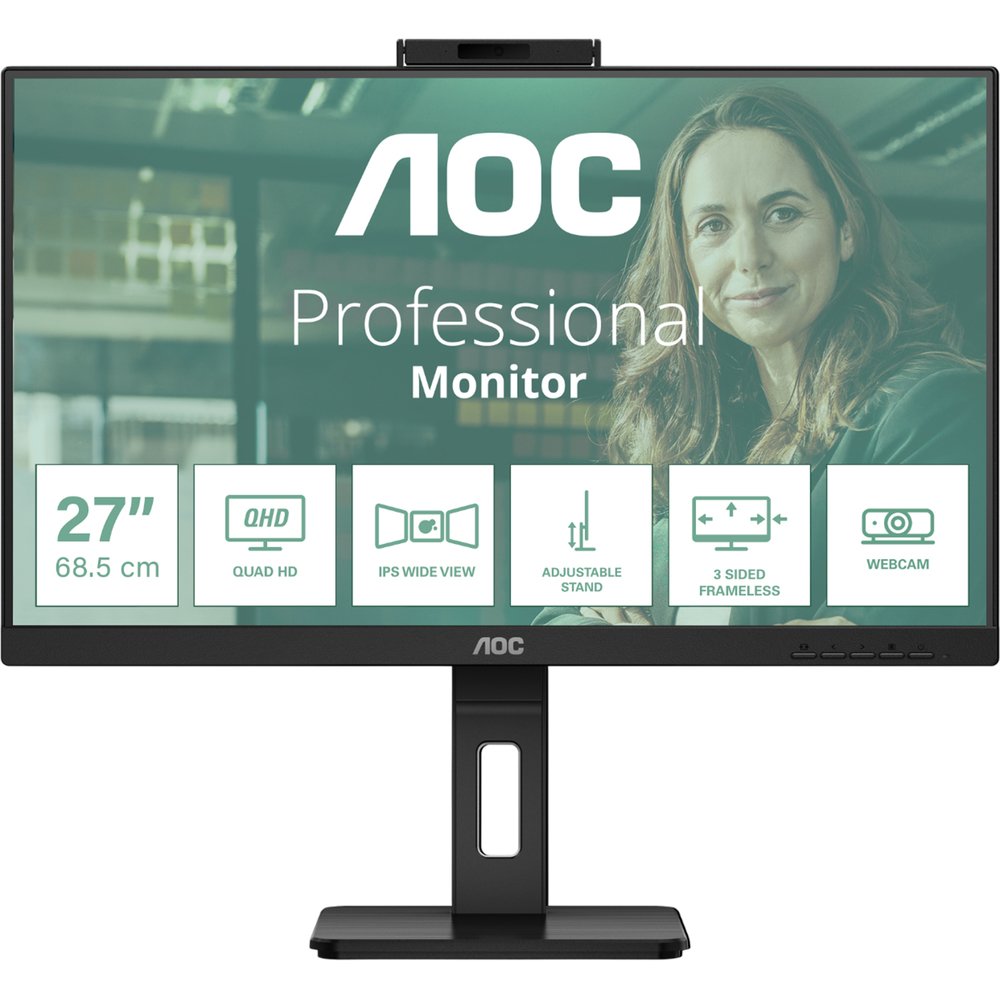 Изображение товара Монитор AOC Q27P3QW - IPS 27" QHD, 100 Гц, встроенная камера