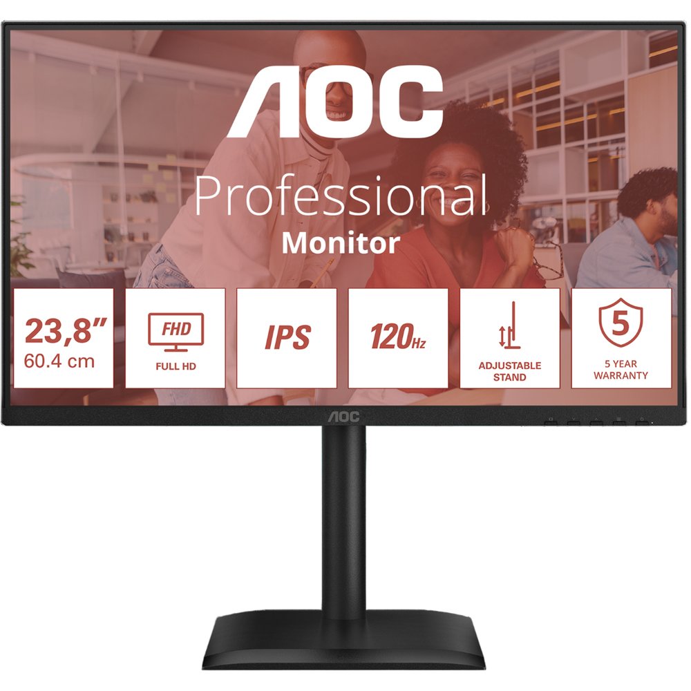 Изображение товара Монитор AOC 24E4U с IPS-матрицей Full HD антибликовым экраном и множеством портов