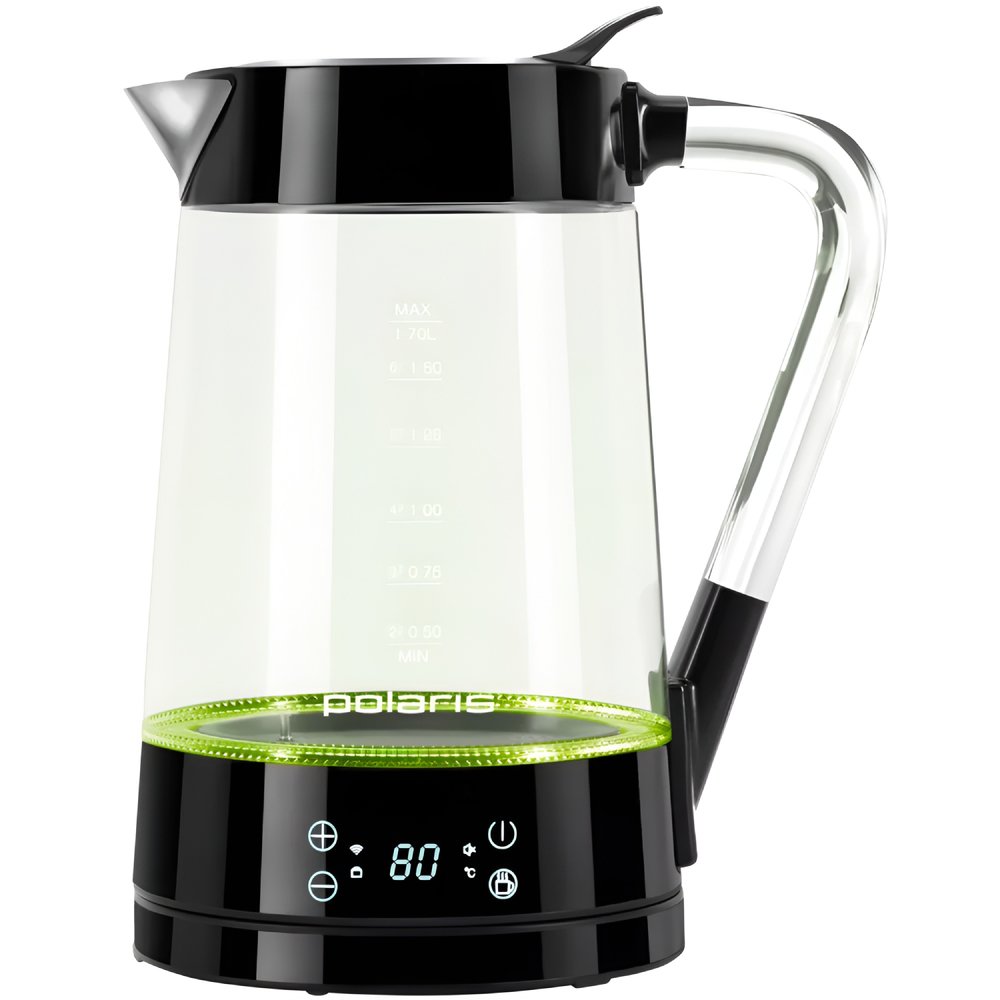 Изображение товара Polaris PWK 1715CGLD - умный чайник с управлением через Wi‐Fi, 1, 7 л, стекло