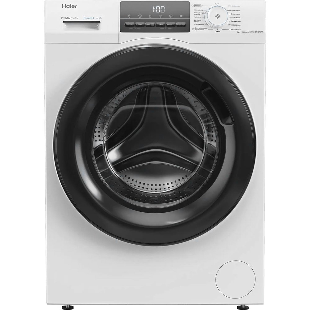 Изображение товара Haier HW80-BP12929E - узкая стиральная машина 8 кг 1200 об/мин