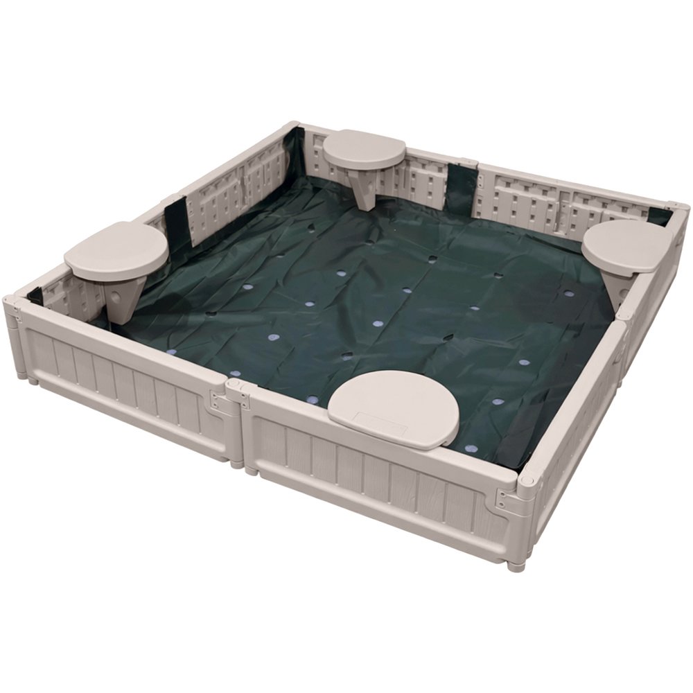 Изображение товара Песочница UNIX Square 123 Бежевый - безопасная детская зона для игр на улице