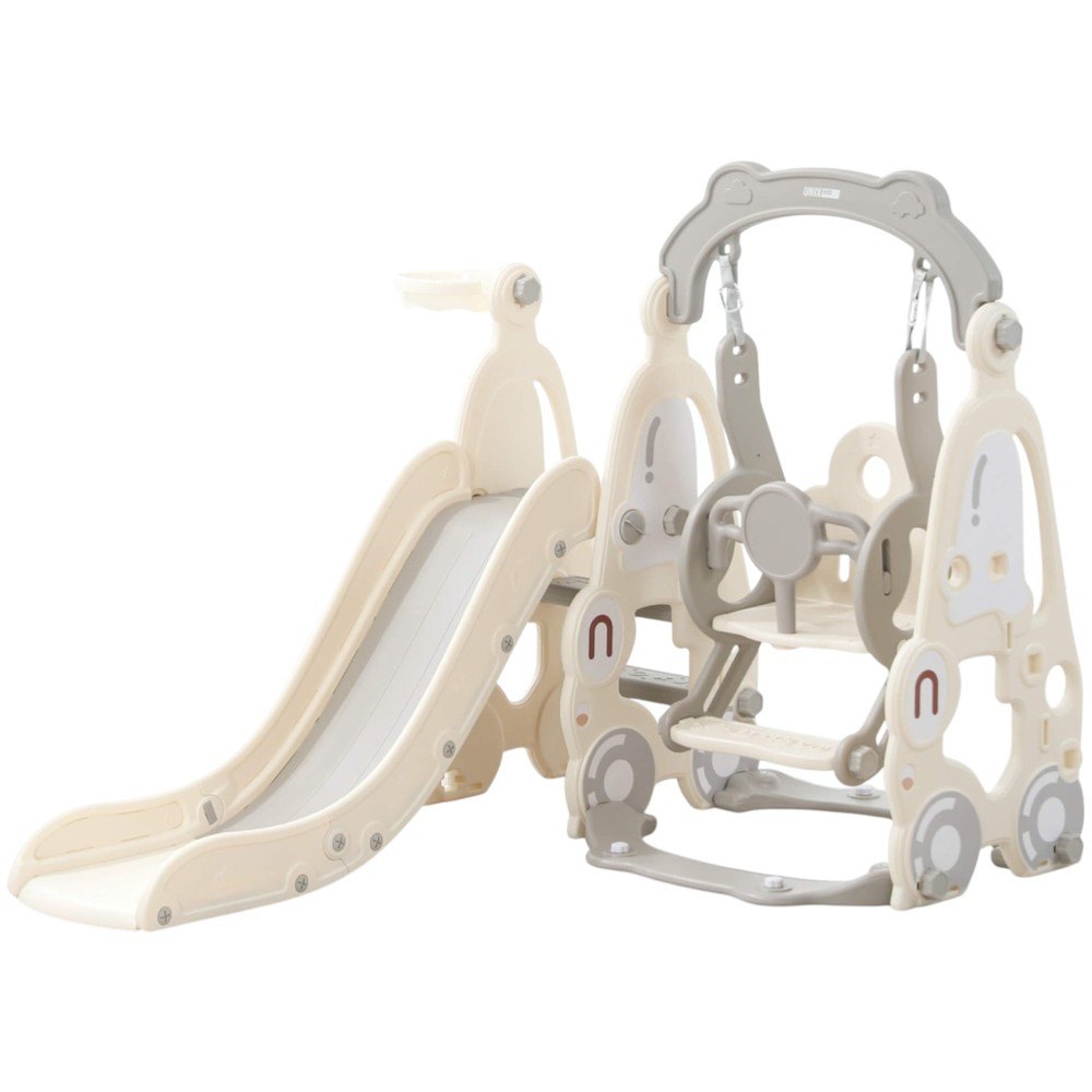 Изображение товара Детская горка с качелями UNIX Kids Car серый PSLSWGY