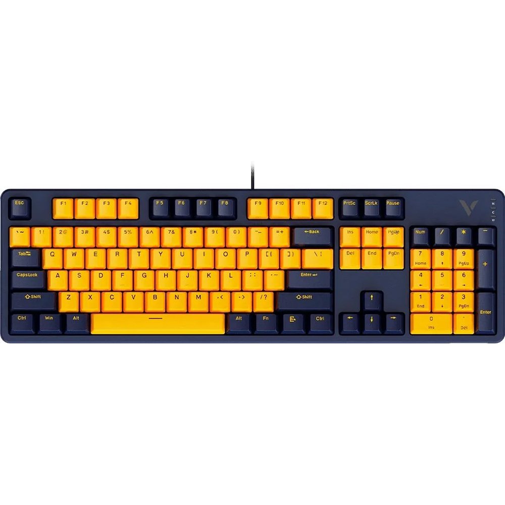 Изображение товара Клавиатура Rapoo V500PRO-2024 жёлто-синяя - игровая механическая проводная 104 клавиши