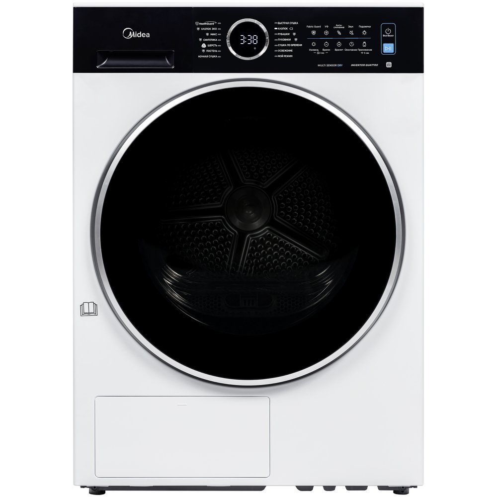 Изображение товара Сушильная машина Midea MD205H80WB\/W-RU с тепловым насосом и 8 кг загрузки Изображение товара Сушильная машина Midea MD205H80WB\/W-RU с тепловым насосом и 8 кг загрузки