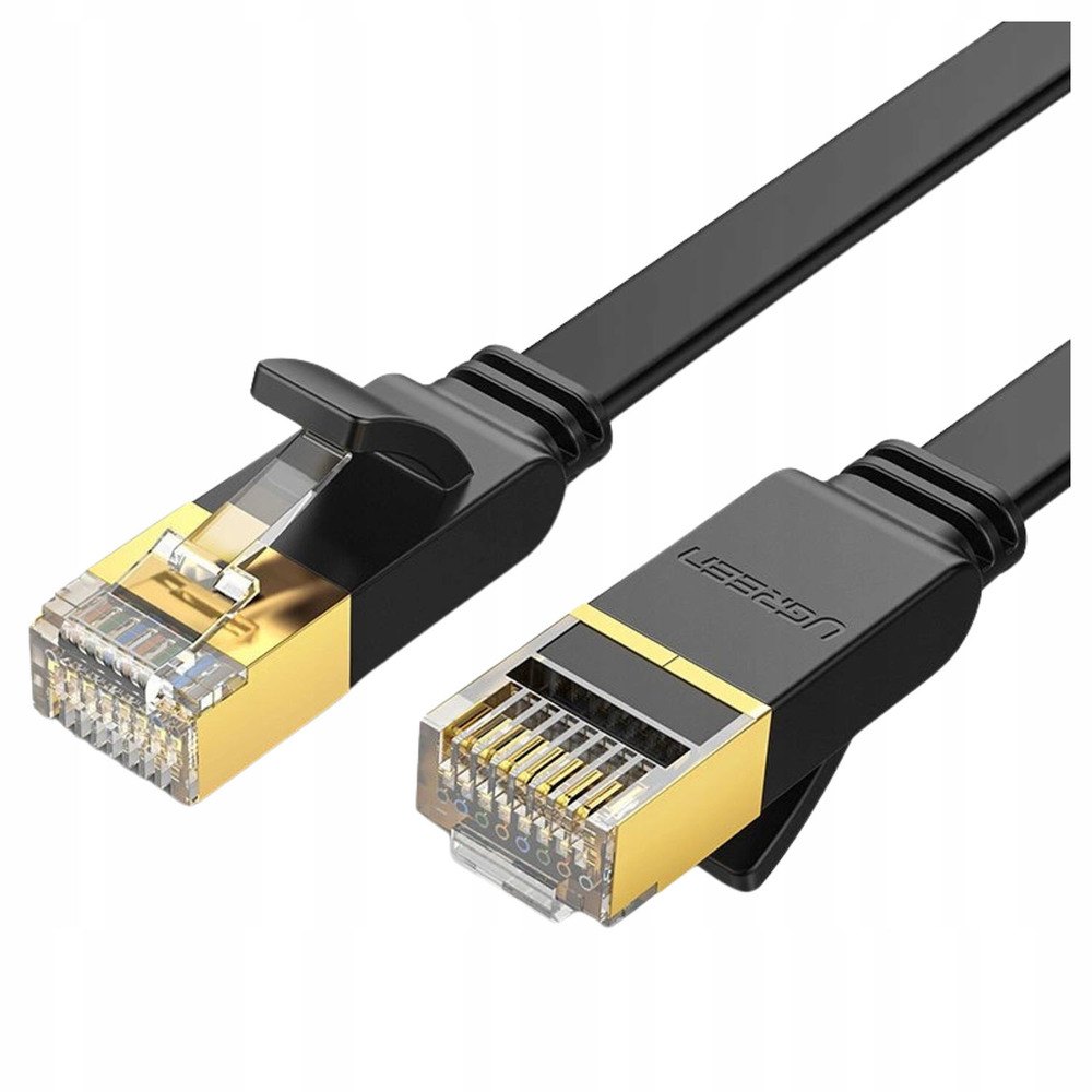 Изображение товара Кабель для компьютера Ugreen NW106 Cat 7 U/FTP Lan Cable Flat Design 5 м чёрный (11263)