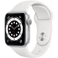Apple Watch Series 6 40 мм серебристый, спортивный ремешок Apple Watch Series 6 40 мм серебристый, спортивный ремешок