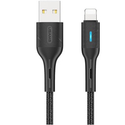 Usams USB-Lightning Smart Power-off 1.2 м, чёрный