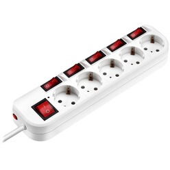 Изображение товара Сетевой фильтр Buro 500SH-5-SW-W, белый