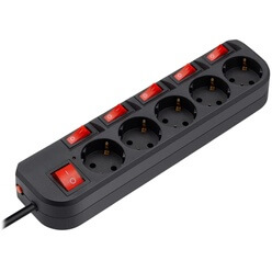 Изображение товара Сетевой фильтр Buro 500SH-5-SW-B, чёрный