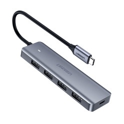 Изображение товара USB-разветвитель Ugreen Hub 4 в 1 USB Type-C, серебристый (70336)