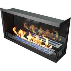 Изображение товара Камин ZeFire Standart 900 правый угловой, чёрный со стемалитом