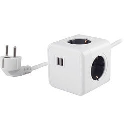 Изображение товара Удлинитель RocketSocket Cube Extended 1404, белый-серый (GNS1404)