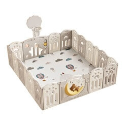 Изображение товара Детский манеж UNIX Kids DeLuxe Grey 180x200 PPLX200WG