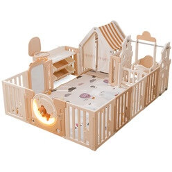 Изображение товара Детский манеж UNIX Kids DeLuxe House&Storage Camel 180x200 PPLXSWHS200WC