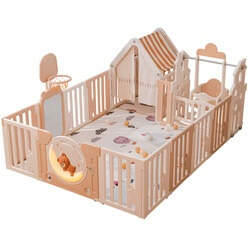 Изображение товара Детский манеж UNIX Kids DeLuxe House Camel 150x180 PPLXSWH180WC